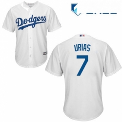 Youth Majestic Los Angeles Dodgers 7 Julio Urias Authentic White Home Cool Base MLB Jersey