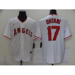 Men Los Angeles Angels 17 Shohei Ohtani Men Nike White Home 2020 Cool Base Player MLB Jersey