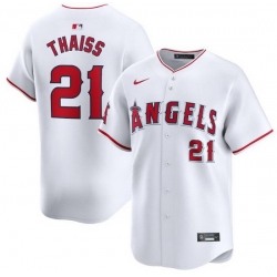 Men Los Angeles Angels 21 Matt Thaisse White Home Limited Stitched Baseball Jersey