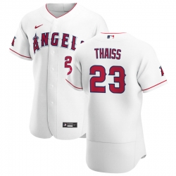 Men Los Angeles Angels 23 Matt Thaiss Men Nike White Home 2020 Flex Base Player MLB Jersey