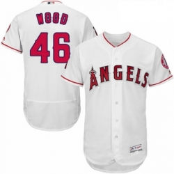 Mens Majestic Los Angeles Angels of Anaheim 46 Blake Wood White Home Flex Base Collection 2018 World Series Jersey 