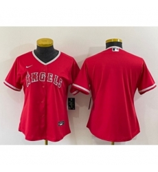 Women's Los Angeles Angels Blank Red Stitched MLB Cool Base Nike Jersey