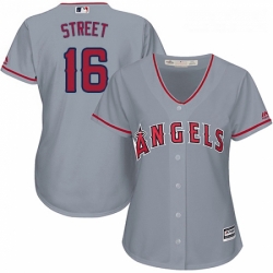 Womens Majestic Los Angeles Angels of Anaheim 16 Huston Street Replica Grey Road Cool Base MLB Jersey