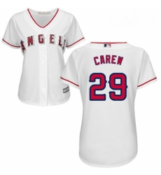 Womens Majestic Los Angeles Angels of Anaheim 29 Rod Carew Authentic White Home Cool Base MLB Jersey