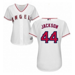 Womens Majestic Los Angeles Angels of Anaheim 44 Reggie Jackson Authentic White Home Cool Base MLB Jersey
