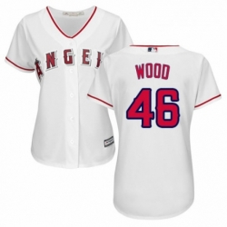 Womens Majestic Los Angeles Angels of Anaheim 46 Blake Wood Authentic White Home Cool Base MLB Jersey 
