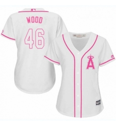 Womens Majestic Los Angeles Angels of Anaheim 46 Blake Wood Replica White Fashion Cool Base MLB Jersey 