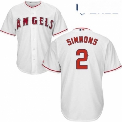 Youth Majestic Los Angeles Angels of Anaheim 2 Andrelton Simmons Replica White Home Cool Base MLB Jersey