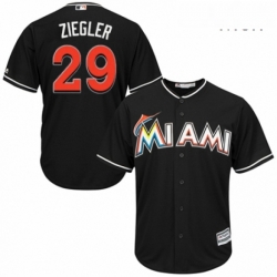 Mens Majestic Miami Marlins 29 Brad Ziegler Replica Black Alternate 2 Cool Base MLB Jersey 