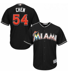 Youth Majestic Miami Marlins 54 Wei Yin Chen Authentic Black Alternate 2 Cool Base MLB Jersey