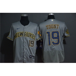 Brewers 19 Robin Yount Gray 2020 Nike Flexbase Jersey