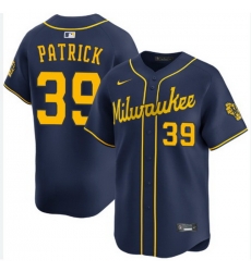 Men Milwaukee Brewers Chad Patrick #39 Navy Blue Stitched Limited Jersey