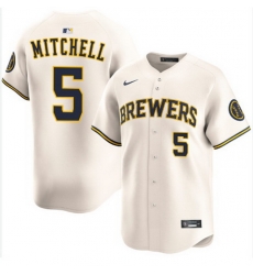 Men Milwaukee Brewers Garrett Mitchell #5 City Connect Stitched Limited Jersey Men Milwaukee Brewers Garrett Mitchell #5 City Connect Stitched Limited Jersey