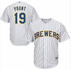 Men Robin Yount Milwaukee Brewers White Nike Light Blue Jersey