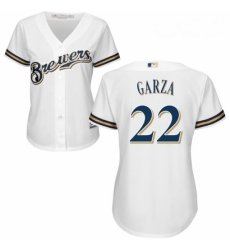 Womens Majestic Milwaukee Brewers 22 Matt Garza Replica White Home Cool Base MLB Jersey