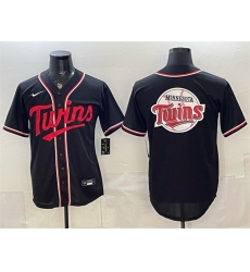 Men Minnesota Twins Team Big Logo 2026 Fashion Replica Black Out Stitched Baseball Jersey