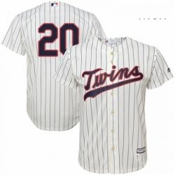 Mens Majestic Minnesota Twins 20 Eddie Rosario Replica Cream Alternate Cool Base MLB Jersey 