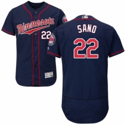 Mens Majestic Minnesota Twins 22 Miguel Sano Authentic Navy Blue Alternate Flex Base Authentic Collection MLB Jersey