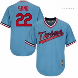 Mens Majestic Minnesota Twins 22 Miguel Sano Replica Light Blue Cooperstown MLB Jersey