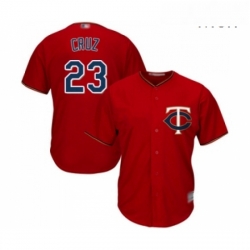 Mens Minnesota Twins 23 Nelson Cruz Replica Scarlet Alternate Cool Base Baseball Jersey 