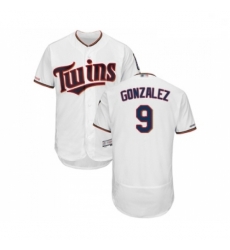 Mens Minnesota Twins 9 Marwin Gonzalez White Home Flex Base Authentic Collection Baseball Jersey