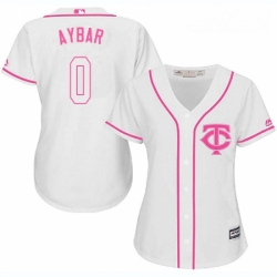 Womens Majestic Minnesota Twins 0 Erick Aybar Authentic White Fashion Cool Base MLB Jersey 