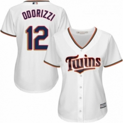 Womens Majestic Minnesota Twins 12 Jake Odorizzi Replica White Home Cool Base MLB Jersey 