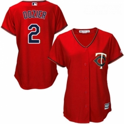 Womens Majestic Minnesota Twins 2 Brian Dozier Authentic Scarlet Alternate Cool Base MLB Jersey