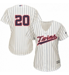 Womens Majestic Minnesota Twins 20 Eddie Rosario Replica Cream Alternate Cool Base MLB Jersey 