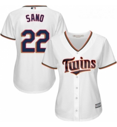 Womens Majestic Minnesota Twins 22 Miguel Sano Replica White Home Cool Base MLB Jersey