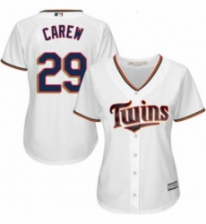 Womens Majestic Minnesota Twins 29 Rod Carew Replica White Home Cool Base MLB Jersey