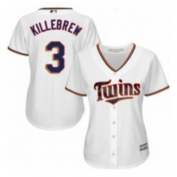 Womens Majestic Minnesota Twins 3 Harmon Killebrew Replica White Home Cool Base MLB Jersey