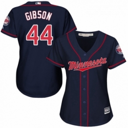 Womens Majestic Minnesota Twins 44 Kyle Gibson Replica Navy Blue Alternate Road Cool Base MLB Jersey 