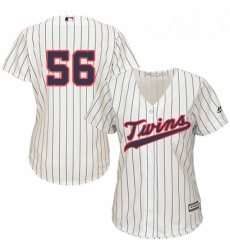 Womens Majestic Minnesota Twins 56 Fernando Rodney Replica Cream Alternate Cool Base MLB Jersey 