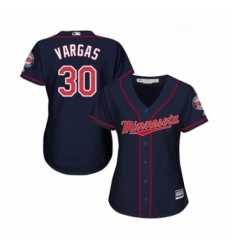 Womens Minnesota Twins 30 Kennys Vargas Replica Navy Blue Alternate Road Cool Base Baseball Jersey