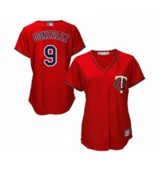 Womens Minnesota Twins 9 Marwin Gonzalez Replica Scarlet Alternate Cool Base Baseball Jersey 