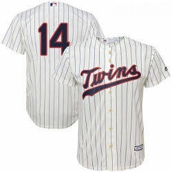 Youth Majestic Minnesota Twins 14 Kent Hrbek Authentic Cream Alternate Cool Base MLB Jersey