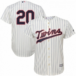 Youth Majestic Minnesota Twins 20 Eddie Rosario Replica Cream Alternate Cool Base MLB Jersey 