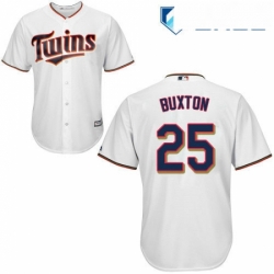 Youth Majestic Minnesota Twins 25 Byron Buxton Replica White Home Cool Base MLB Jersey