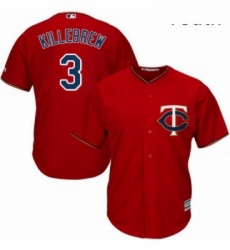 Youth Majestic Minnesota Twins 3 Harmon Killebrew Replica Scarlet Alternate Cool Base MLB Jersey