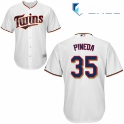 Youth Majestic Minnesota Twins 35 Michael Pineda Authentic White Home Cool Base MLB Jersey 