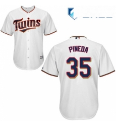 Youth Majestic Minnesota Twins 35 Michael Pineda Replica White Home Cool Base MLB Jersey 