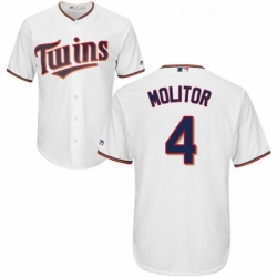 Youth Majestic Minnesota Twins 4 Paul Molitor Authentic White Home Cool Base MLB Jersey