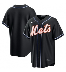 Men New York Mets Blank 2026 Fashion Replica Black Out Stitched Baseball Jersey Men New York Mets Blank 2026 Fashion Replica Black Out Stitched Baseball Jersey