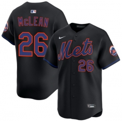 Men New York Mets Nike Nolan McLean #26 Black Home Stitched Player Jersey