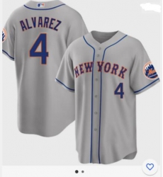 Men Nike New York Mets Francisco Alvarez #4 Gray Stitched MLB jersey