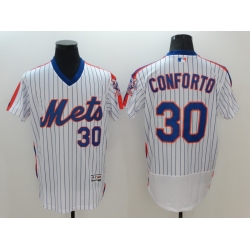 Men Nike New York Mets Michael Conforto 30 White Flex Base Home Stitched Baseball Jersey