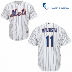 Mens Majestic New York Mets 11 Jose Bautista Replica White Home Cool Base MLB Jersey 