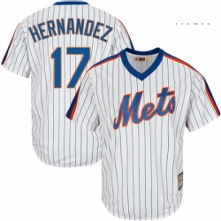 Mens Majestic New York Mets 17 Keith Hernandez Replica White Cooperstown MLB Jersey