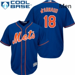 Mens Majestic New York Mets 18 Travis dArnaud Replica Royal Blue Alternate Home Cool Base MLB Jersey